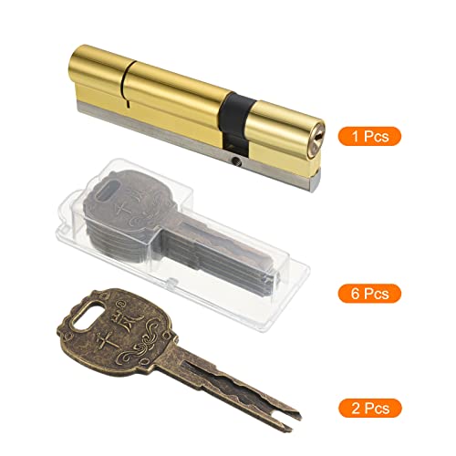 PATIKIL 32.5/77.5 (110mm Overall) European Double Lock Cylinder, Door Cylinder Lock with 2 Renovation Keys / 6 Owner Keys - Image 3