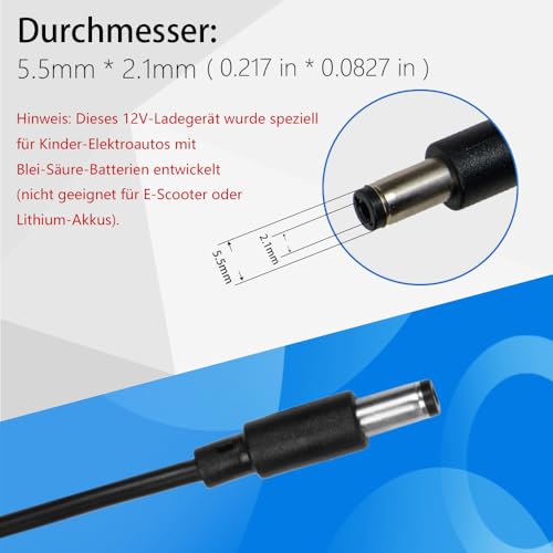 Cargador de 12V 1A para solucionar la batería descargada de coches infantiles 4