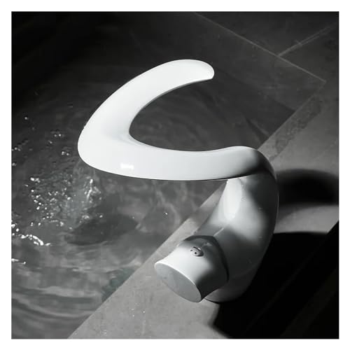 Robinet mitigeur de lavabo cascade de salle de bain noir blanc