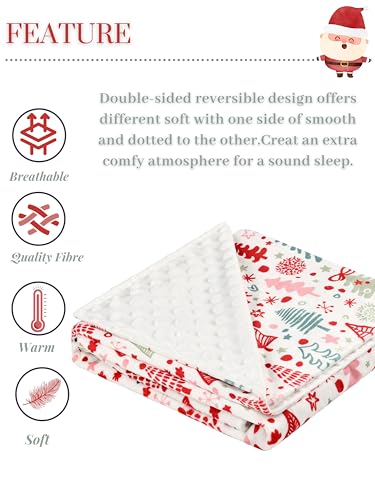 Image of Baby Mink Blanket Red Cartoon Christmas