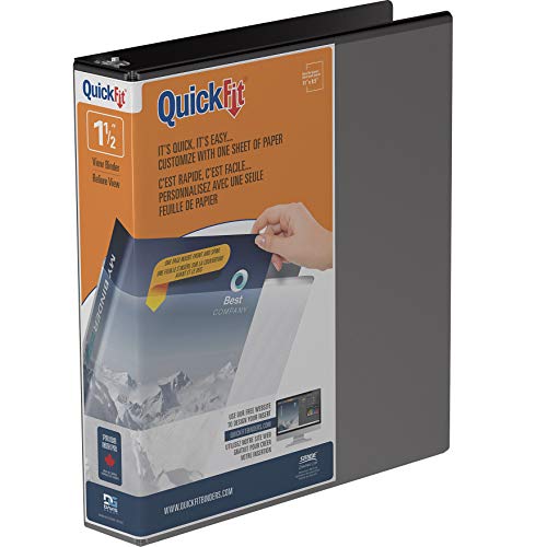 QuickFit View Binder, 2 Inch, Round Ring, Black (88031)