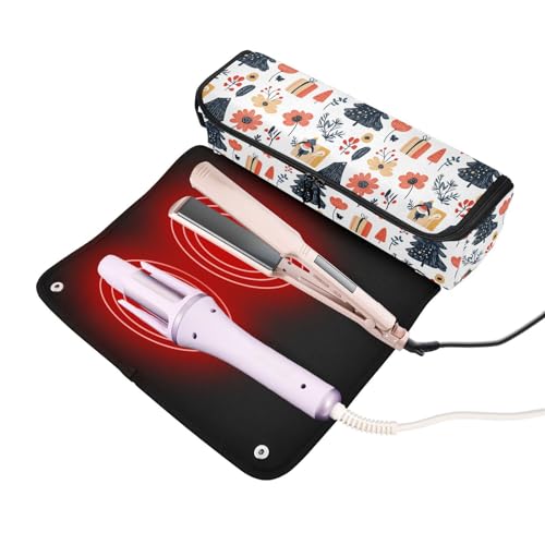 Bolsa de viaje para herramientas de cabello con dibujo de mármol, resistente al calor, para planchas, rizadores y accesorios de cuidado capilar miniatura 2
