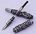 Jinhao Vintage Luxurious Fountain Pen Double Dragon Playing Pearl, Ancient Gray Metal Carving Embossing Heavy Pen Collection