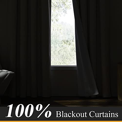 Ryb Home Natural Linen Blended Curtains 84 Inch Long 2 Panels Set, 100% Blackout Burlap Look Curtains Drapes, Privacy Window Treatment With White Liner For Living Room Nursery, Natural, W52 X L84 Inch #TOP4