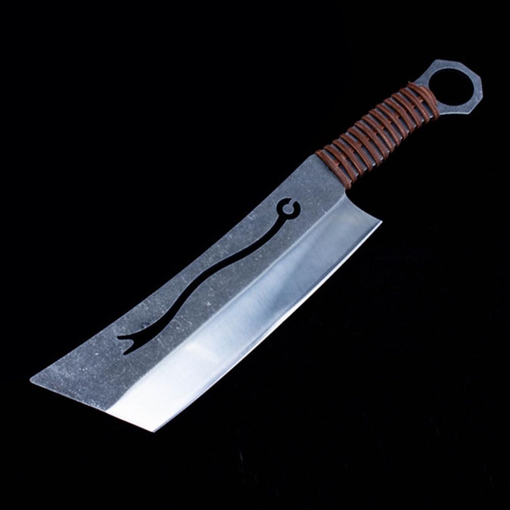 Meat Cleaver,Cleaver Knife 9 Inch Chopper Knife China Bone Chopper Handmade Forged Machete Steel Integrated Handle Retro Kitchen Hatchet Knife, LAMAJIGA5844
