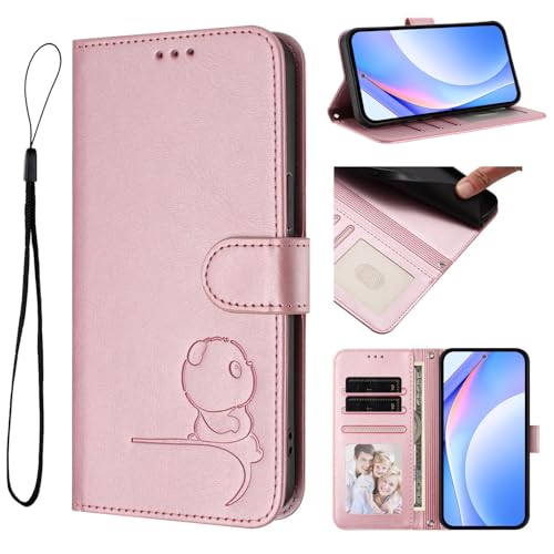 bojioderf Funda Compatible con OnePlus Nord N20 SE/Nord N300,Compatible con OPPO A57 (E) / A57s / A77 / K10 5G / A97 5G Cuero PU Ranura para Tarjetas Cartera Soporte abatible Cierre magnético Pink
