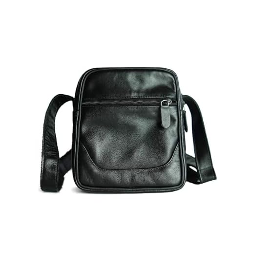 Bolsa Transversal Unissex em Couro Legítimo – Shoulder Bag Masculina e Feminina Casual Elegante Premium 05 (Preta)