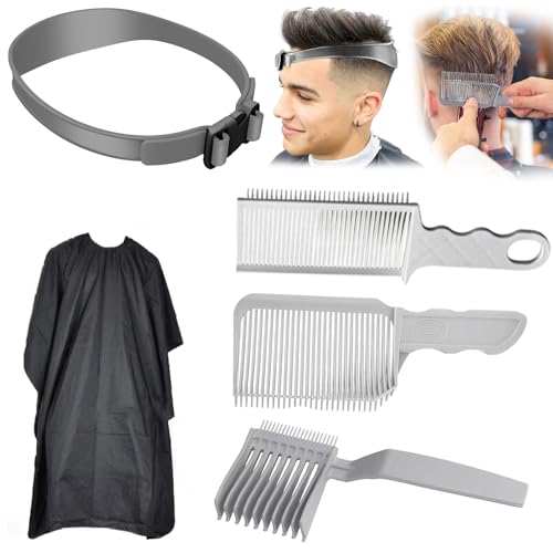 Pettine Tagliacapelli, 5 pezzi Professionale Pettine Capelli Uomo Pratico Pettine Da Parrucchiere con Strumento Pettine E Tagliacapelli Regolabile, Pettine da Adatto per Tagli di Capelli da Uomo
