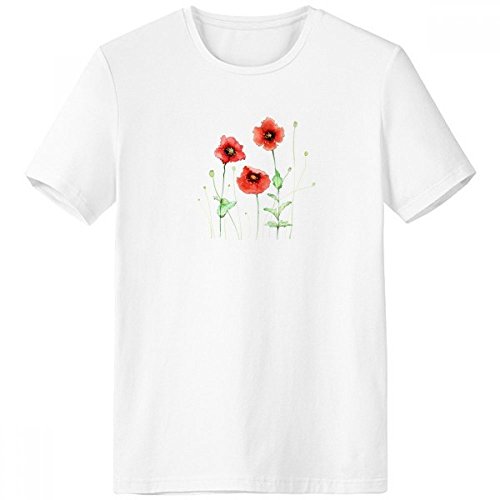 T-shirt printemps été Pavot rouge homme en coton respirant pour le sport décontracté