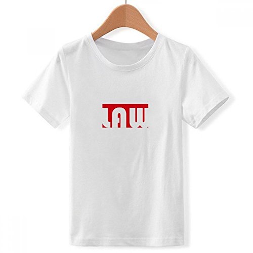 T-shirt Droit pour garçon rouge à col blanc DIYthinker