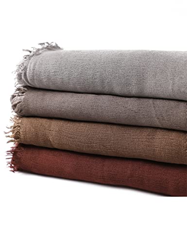 Hijab Scarf for Women - Muslim Rayon Crinkle With Fringe Edge4