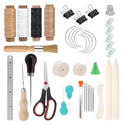 40 Pieza Material de Encuadernación, Kit de Encuadernación de Libros de Bricolaje, Herramientas de Encuadernación Para Principiantes, Herramientas de Encuadernación de Piel