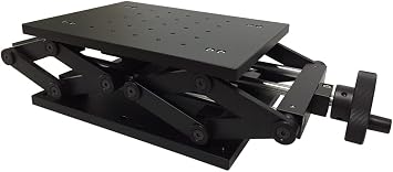 Lab Scissors Jack, MPositioning L01Z-70 Aluminum Laboratory Jack Lift Table 160 x 220 Platform Size, Smooth Motion in 70 mm Z Axia, Support Loading 30kg
