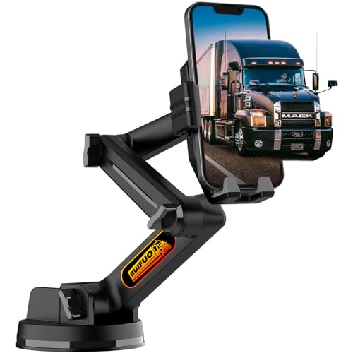 Handyhalterung LKW Man Handyhalterung Auto Handy halterung für LKW,Armaturenbrett Windschutzscheibe 16,9 Zoll langer Arm, Super Saugnapf & stabil, Kompatibel mit iPhone & Samsung (grau, Handyhalter)