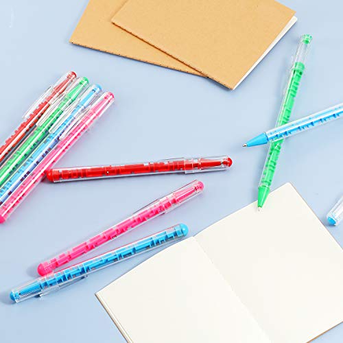 24 Pieces Maze Pen Puzzle Novelty Ink Pen Fidget Toy Pen With Ball Maze Inside For School Office Stationery Birthday Party Supply (Pink, Blue, Red, Green) #TOP2