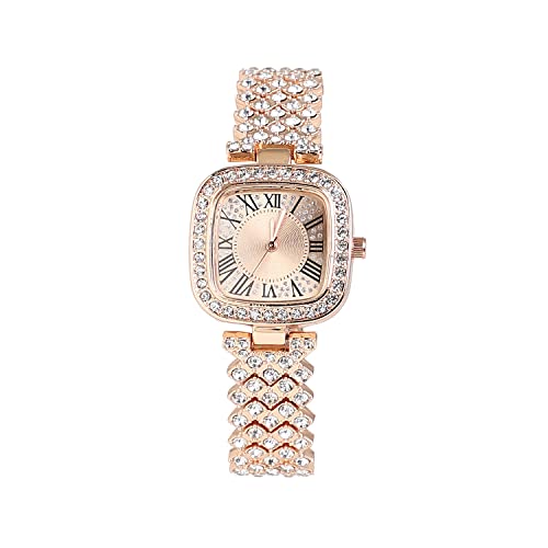 Image of Haute Sauce Women's Embellished Analog Dial with Stainless Steel Strap | Battery Power | Foldover Closure | Quartz Movement | Fashion Wrist Belt Watch for Female and Girls
