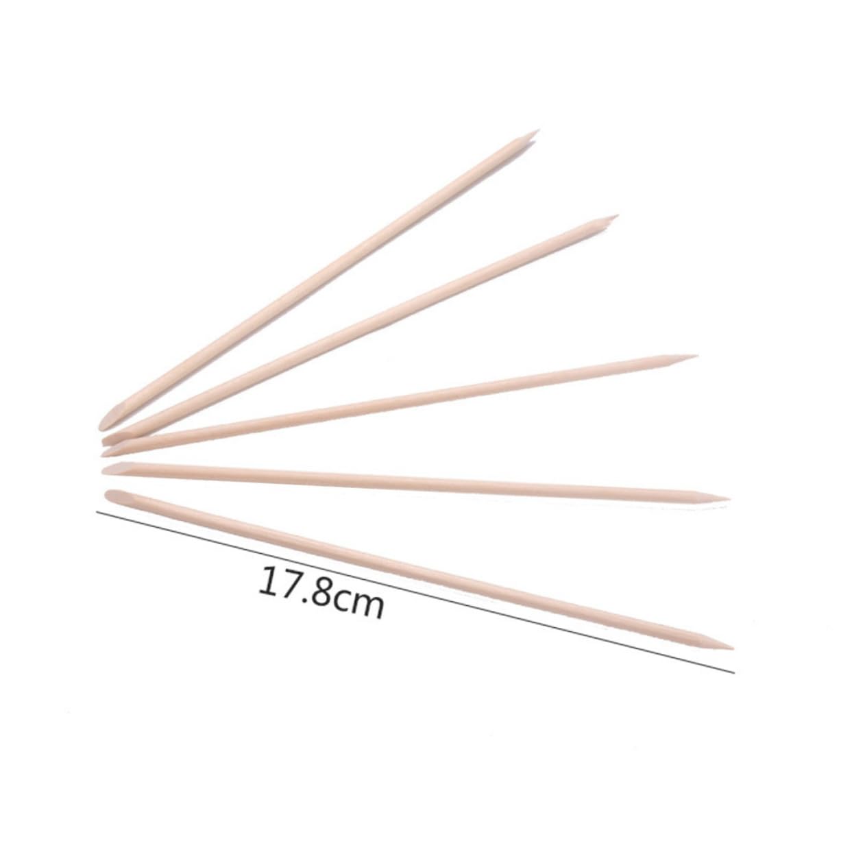 Didiseaon Wooden Manicure Pusher Cuticle Tool Nail Art Stick Orange Wood Nail Set of 200 for Home