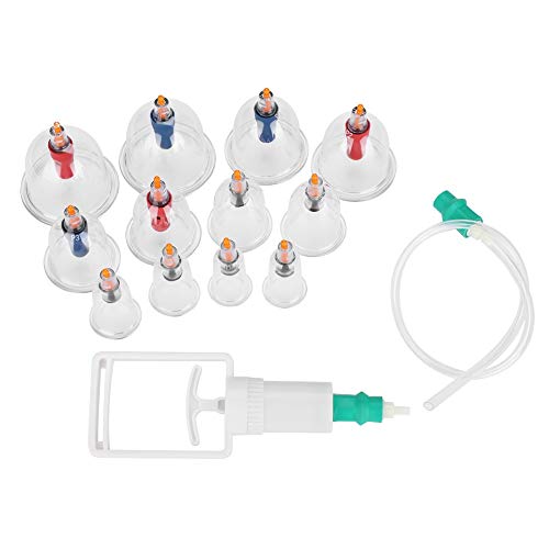 Solomi Ensemble de ventouses - Thérapie de ventouses, ventouses Chinoises sous Vide en Forme de U pour Le Massage 12pcs d'acupuncture d'aspiration de thérapie Cover