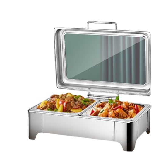 9 litros Perforación chafing dish buffet, Visualización calentador de alimentos, warmhalteplatten für speisen elektrisch, Per Party, Feste, Matrimoni, Banchetti(3 grid punching)