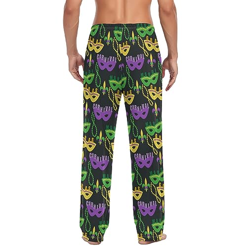 Cute Mardi Gras Pajama Pants Fleur De Lis Beads Carnival Men's Pajama Bottoms Lounge Sleepwear PJs Sleep Pants XXL2