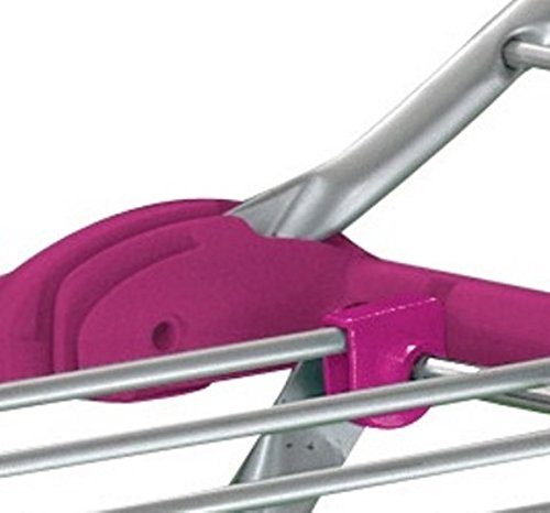 Casabriko 43912 Stendibiancheria a Cavalletto con Ali, Alluminio Anodizzato/Acciaio, Azzurro/Fucsia, 55x6x131 cm - 3
