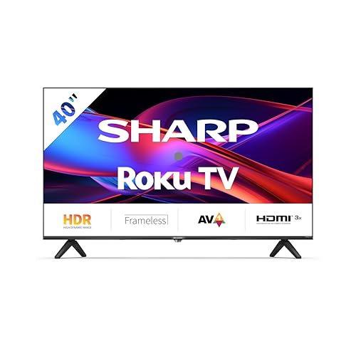 SHARP 40GD2225E - 40 Zoll Fernseher (101 cm) Full HD Roku TV - Multimedia Streaming LED Smart TV ohne Rahmen (HDR10, AV1-Codec, 3 HDMI, Receiver, WLAN) - Netflix, Prime, Disney+, Apple TV