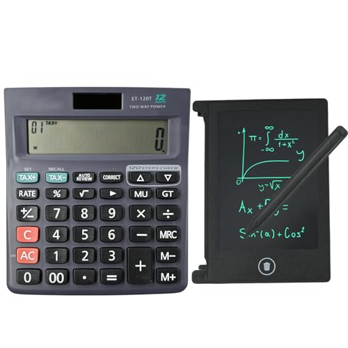 Calculatrice de taxes écran 2 lignes 10+2 chiffres double alimentation solaire