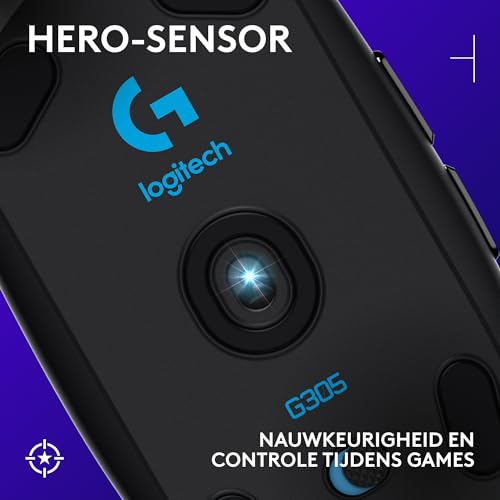 Logitech G305 Lightspeed Draadloze Gaming Muis, HERO sensor, 12.000DPI, lichtgewicht, 6 Programmeerbare Knoppen, batterijduur 250 uur, on-board geheugen, PC/Mac - Zwart - Afbeelding 3