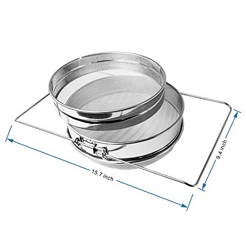 Stainless Steel Honey Strainer Double Sieve Mesh Fliter Beekeeping Equipment Tools,Double Bee Sieve Honey Debris Strainer #TOP2