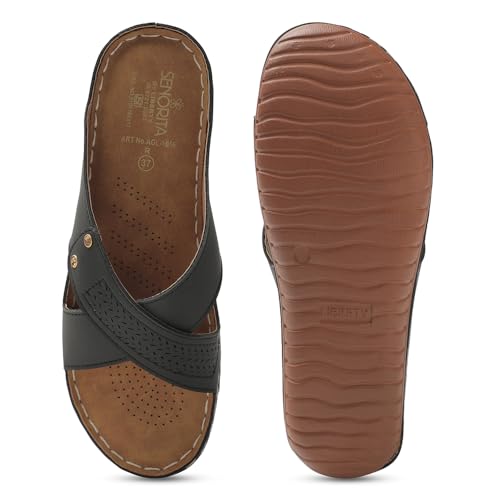 Image of Liberty Senorita AGL-105E Casual Slippers for Women With PVC Sole | PU Upper - Comfortable & Lightweight | & Trendy Design | Synthetic Insole | Stylish Footwear, Cushioned Footbed