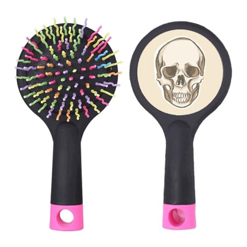 Brosse à cheveux démêlante pneumatique anti-casse avec coussin souple et motif salon