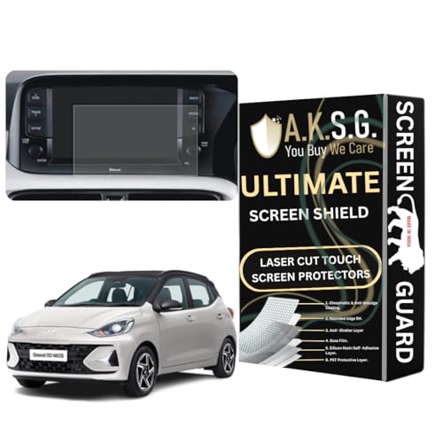Image of A.K.S.G. 9H Unbreakable Car Infotainment System Screen Protector Compatible With Hyundai Grand i10 Nios 08 Inch [2020-Running] Not a Tempered Glass [Transparent]