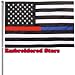 ERT Thin Blue Line and Thin Red Line Flag - 3x5 ft with Embroidered Stars and Sewn Stripes with Grommets Honoring Law Enforcement Police Officers and Firefighter (Thin Blue Line & Thin Red Line)