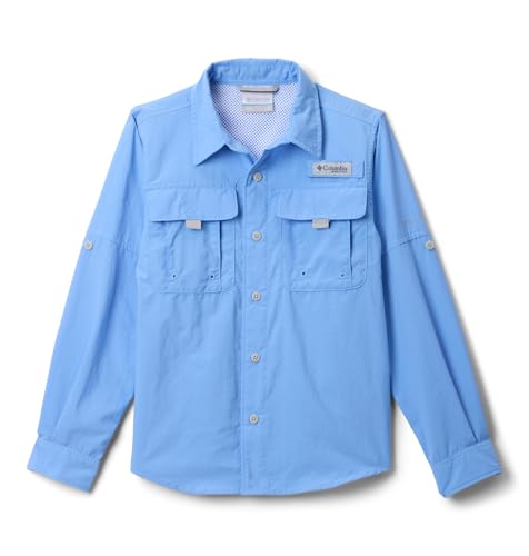 Columbia Youth Boys Bahama II Long Sleeve Shirt, White Cap, Large