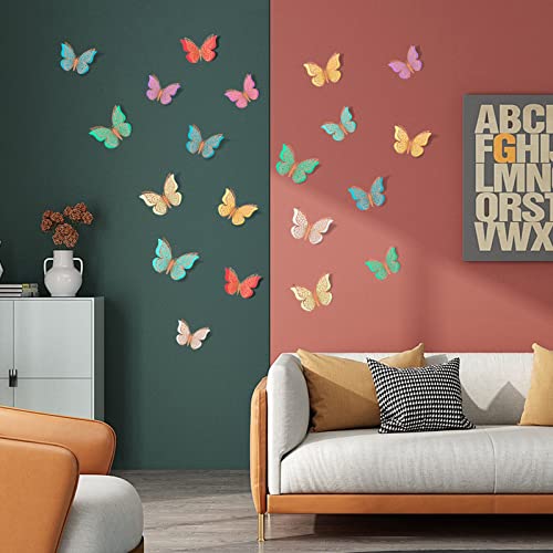 Saoropeb 3D Butterfly Wall Decor, 24 Pcs Butterfly Decorations Double Layers Wall Stickers For Party Decorations Baby Show Decorations Wedding Decor Room Dcor Diy Gift (Rose Gold) #TOP3