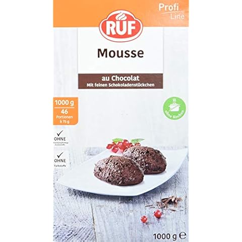 RUF Mousse au Chocolat mit zartschmelzenden Schokoladen Stückchen, klassische französische Nachspeise für Dessert Fans, ohne Kochen, 1x1000g Cover