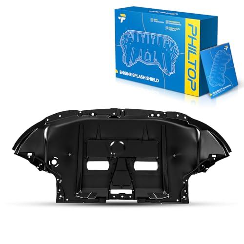 Image of PHILTOP Front Lower Engine Splash Shield Under Cover Compatible with 2003-2005 Audi A4 Base, 2006 A4, Engine Case Guards Replace# AU1228102