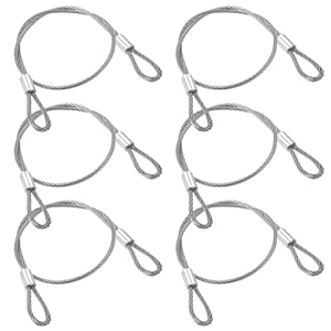 Prasacco 6 Stück Stahlseil mit Ösen