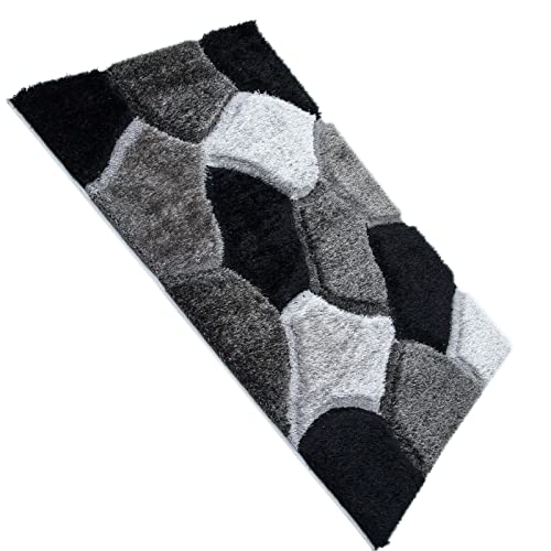 PHP Stylish Large Area Rugs For Living Room - Non Shedding Dense Pile Shaggy Rug For Bedroom Kitchen Carpet Runner Non Slip Floor Mat - Black Grey Silver-Pona, 160 x 230 cm - Cosy Home Interiors PHP Stylish Large Area Rugs For Living Room - Non Shedding Dense Pile Shaggy Rug For Bedroom Kitchen Carpet Runner Non Slip Floor Mat - Black Grey Silver-Pona, 160 x 230 cm - Image 8