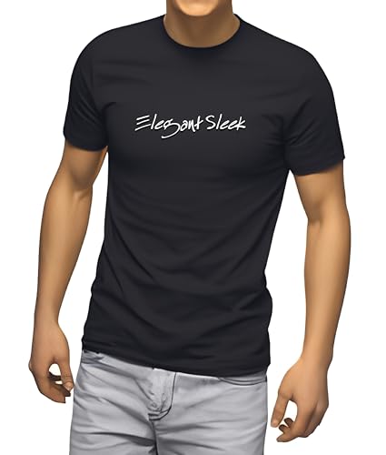 Image of Round Neck Typography Solid Colour Men's T-Shirt