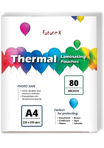 Image of Lamination Pouch (A4 Size - 80 Micron) Clear Glossy Thermal Transparent Waterproof 100 Sheets Perfect Document & Certificate Protection Thermal Film - Multipurpose (A4-80 Micron 100 Pouch)