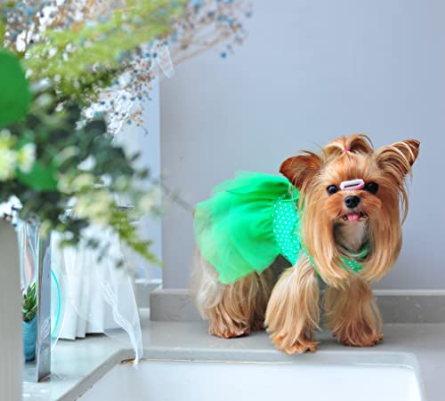 Msnfoasm 2Pack Pet Dog Tutu Skirt,Dog Tulle Spliced With Bow-Knot Dress For Small Girl Dogs Cats(Green&Pink L) #TOP4