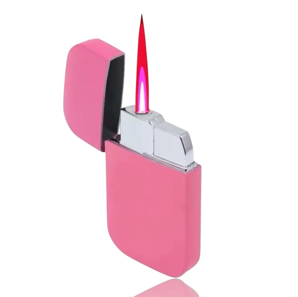 Encendedor portátil antorcha rosa con brillo y recargable miniatura 1