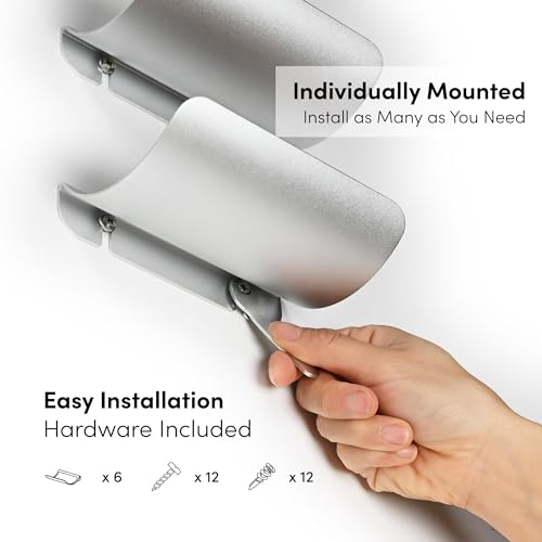Image of xympo Wall Mounted Wine Rack Set - 6-Piece Aluminum Bottle Holders with Non-Slip Cork Pads for Secure Storage (Pack of 2)