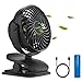 Produktbild Camonti USB Ventilator mit Clip, Tischventilator sehr leise USB lufter, 4 Geschwindigkeitsstufen 360 Drehbare kleine Ventilator Wiederaufladbare Batterie für Büro/Zuhause/Reisen/Camping/Kinderwagen