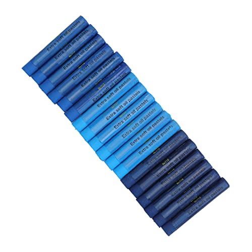 Pasteles al óleo blandos y seguros para niños kit Rosvola de 18 ceras azules