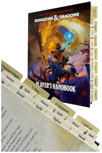 DND 2024 Players Handbook Index Tabs. 110 Premium Sticky Tabs for the Dungeons and Dragons 2024 Player Handbook with 2 Erasable Character Sheets.