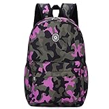 BEFUNIRISE Kids School Backpacks for Boys Girls Elementary Kindergarten Camo School Bags Bookbags for Primary Preschool (Camouflage Purple, Large)