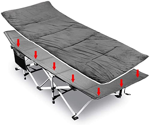 Slsy Faltbares Campingbett Für Erwachsene Mit Matratze - Robust, Bis 408 Kg, Inkl. Tragetasche