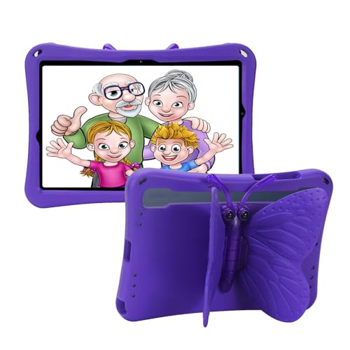 Étui pour enfants Samsung Galaxy Tab A9 Plus antichoc violet papillon